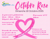 SAINTE-CATHERINE: Octobre ROSE, 3 parcours pédestres de 5, 10, 15 km et 1 VTT de 22 km, le 19 octobre 2025 dès 8h au matin.